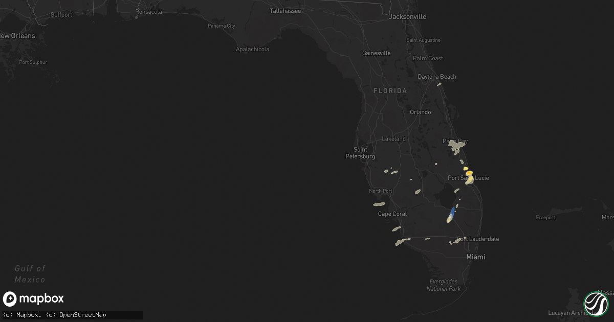Hail map in Florida on April 16, 2023