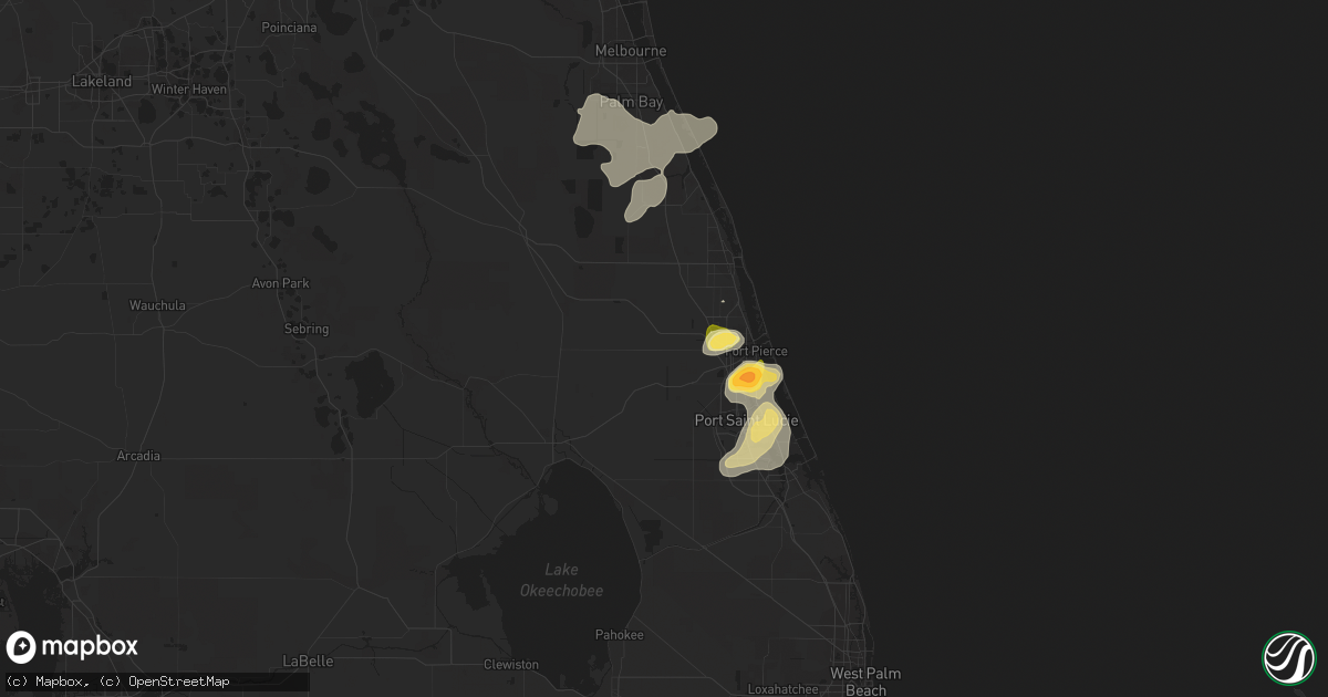 Hail map in Fort Pierce, FL on April 16, 2023