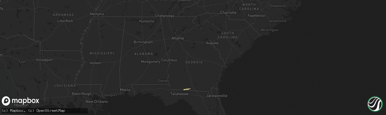 Hail map in Georgia on April 16, 2023