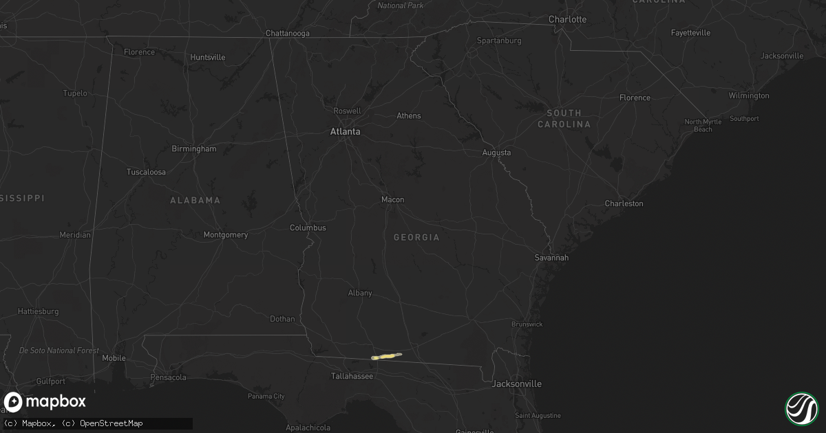 Hail map in Georgia on April 16, 2023