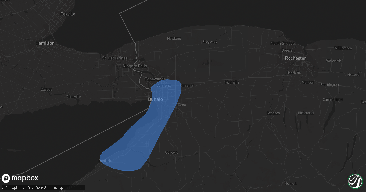 Hail map in Lancaster, NY on April 16, 2023