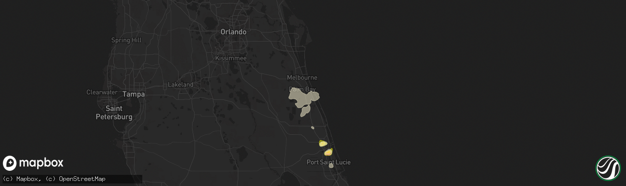 Hail map in Melbourne Beach, FL on April 16, 2023