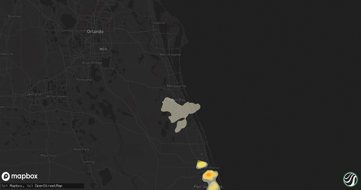 Hail map in Palm Bay, FL on April 16, 2023