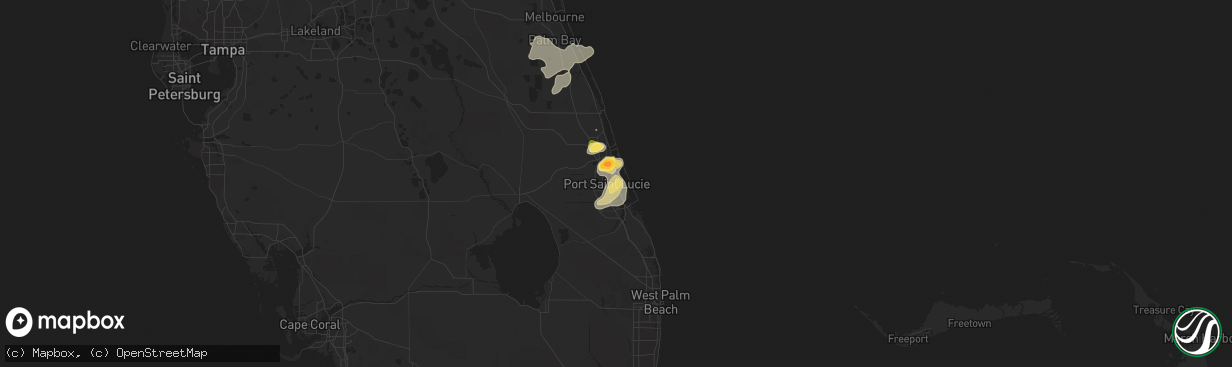 Hail map in Port Saint Lucie, FL on April 16, 2023