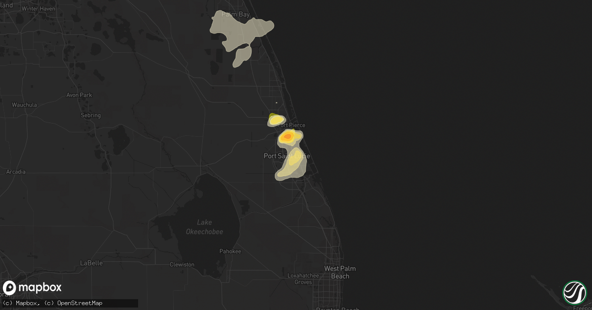 Hail map in Port Saint Lucie, FL on April 16, 2023