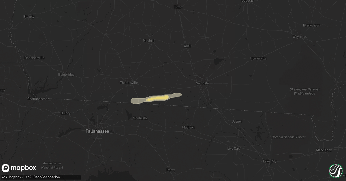Hail map in Quitman, GA on April 16, 2023