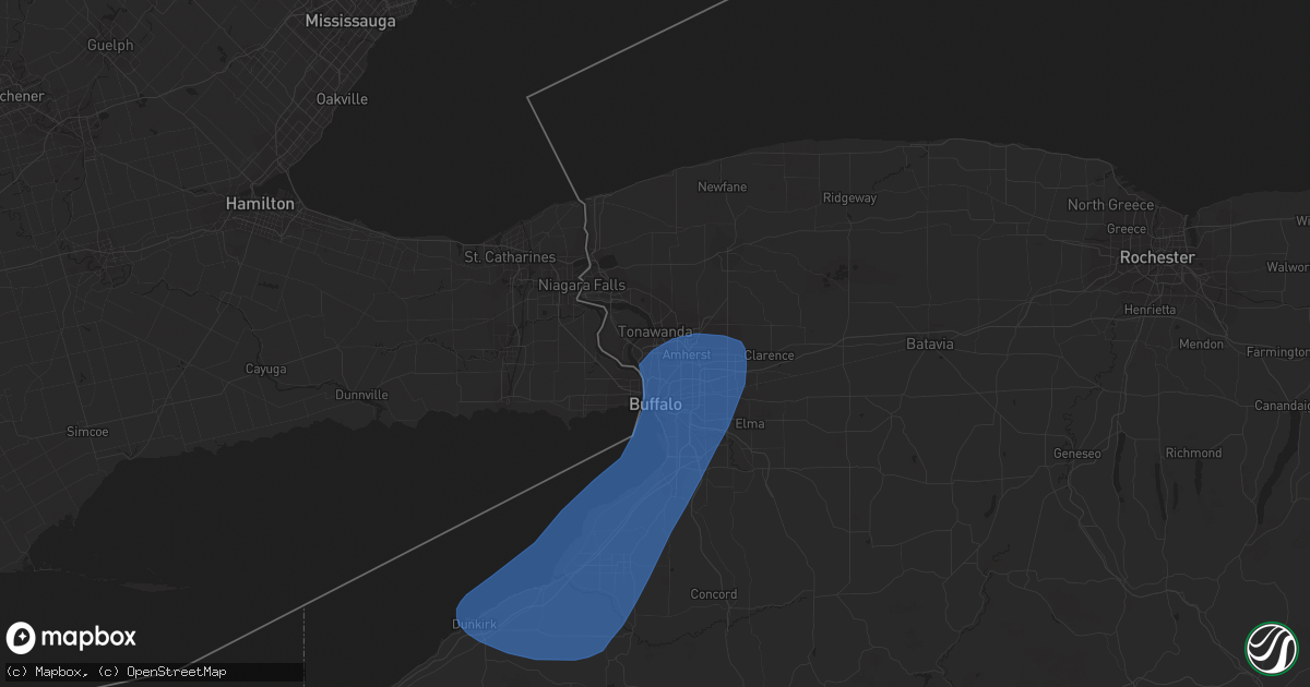 Hail map in Tonawanda, NY on April 16, 2023