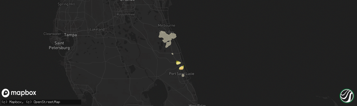 Hail map in Vero Beach, FL on April 16, 2023