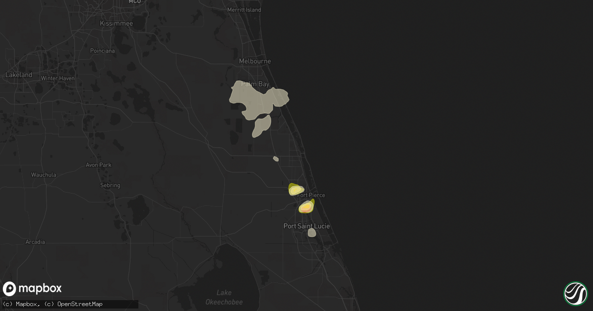 Hail map in Vero Beach, FL on April 16, 2023