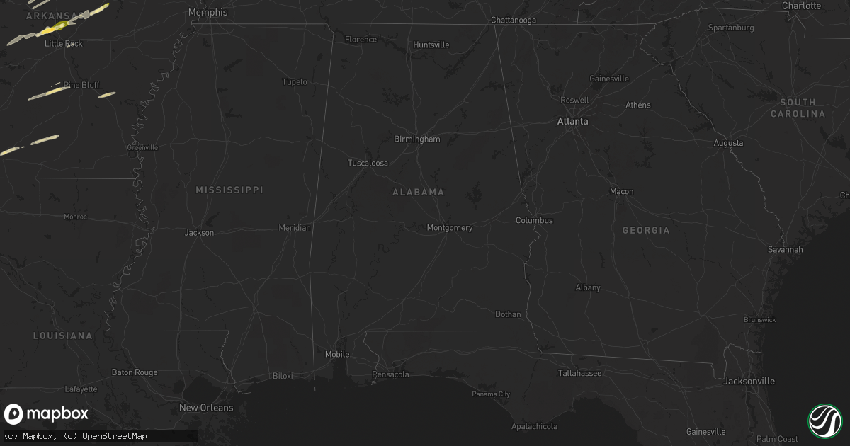 Hail map in Alabama on April 16, 2024