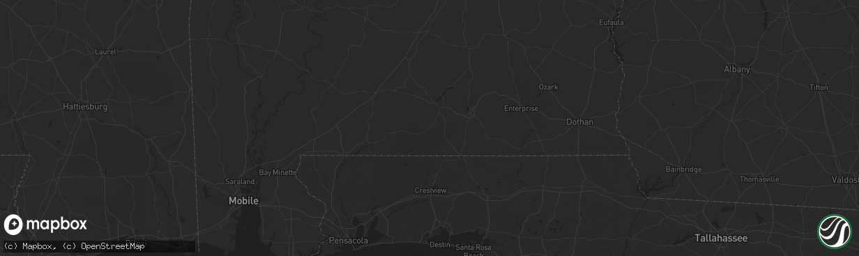 Hail map in Andalusia, AL on April 16, 2024