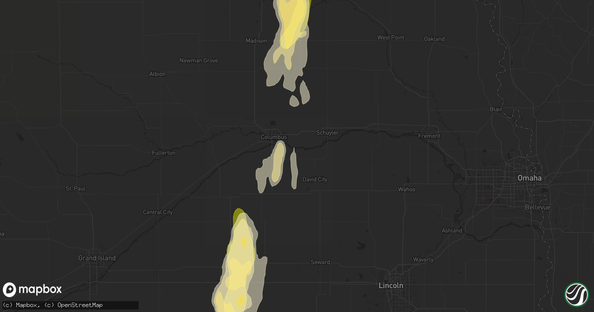 Hail map in Bellwood, NE on April 16, 2024