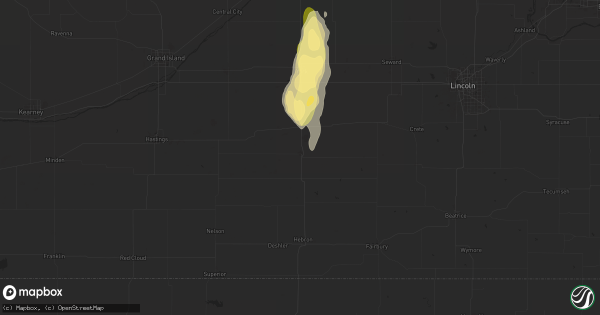 Hail map in Geneva, NE on April 16, 2024