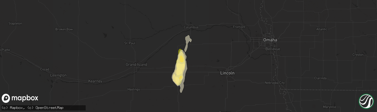 Hail map in Gresham, NE on April 16, 2024