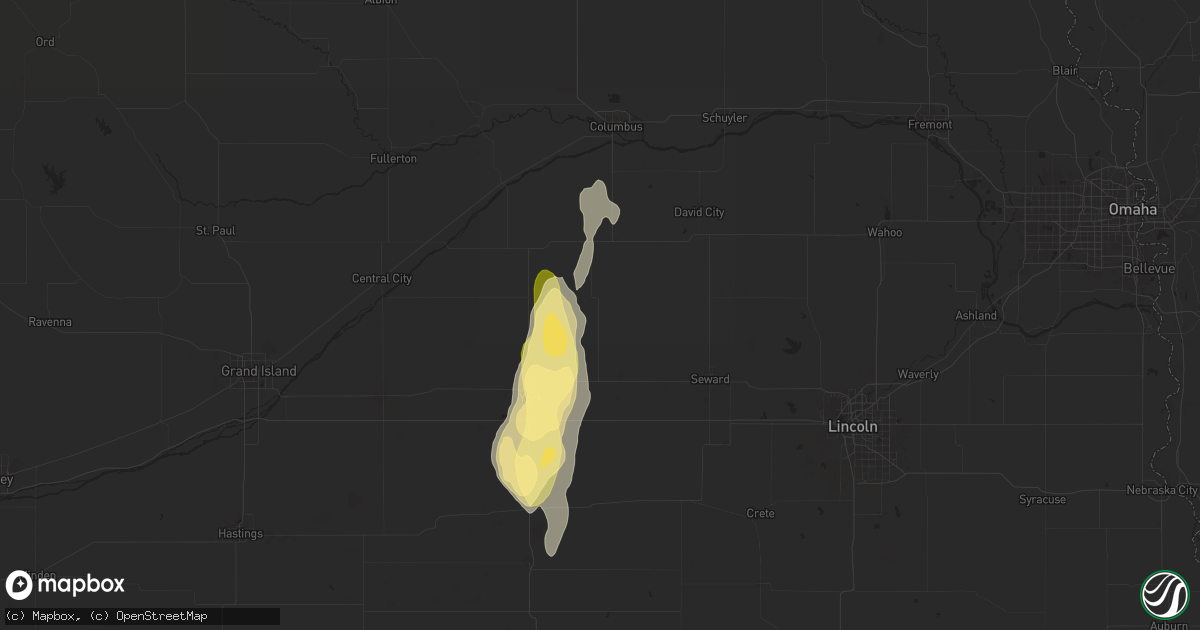 Hail map in Gresham, NE on April 16, 2024