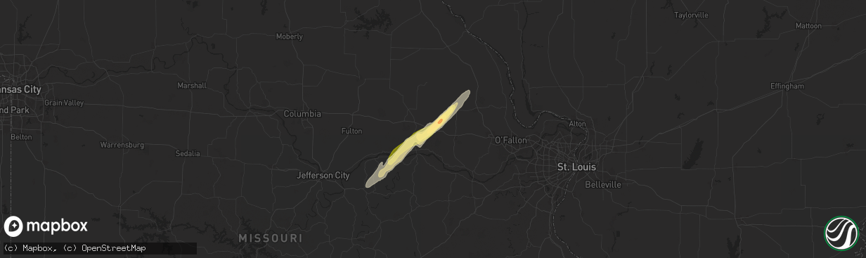 Hail map in Jonesburg, MO on April 16, 2024