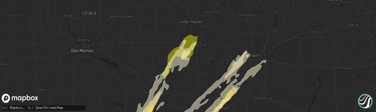 Hail map in Kalona, IA on April 16, 2024