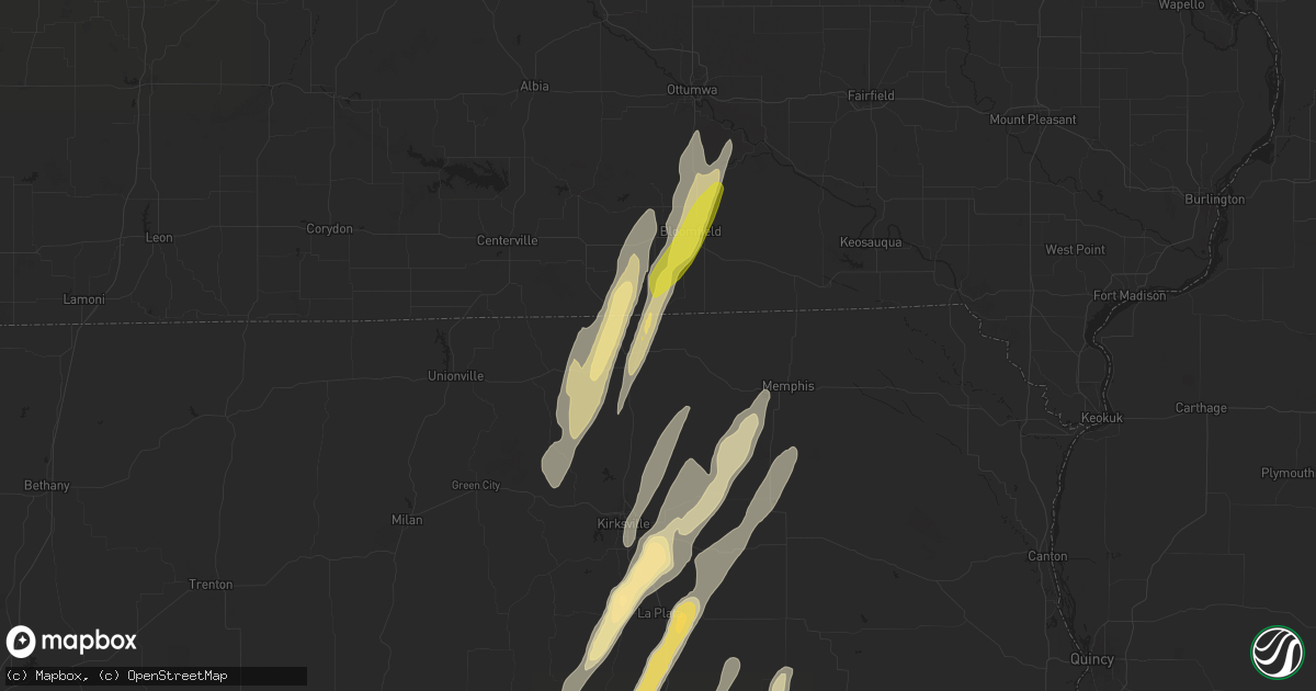 Hail map in Lancaster, MO on April 16, 2024