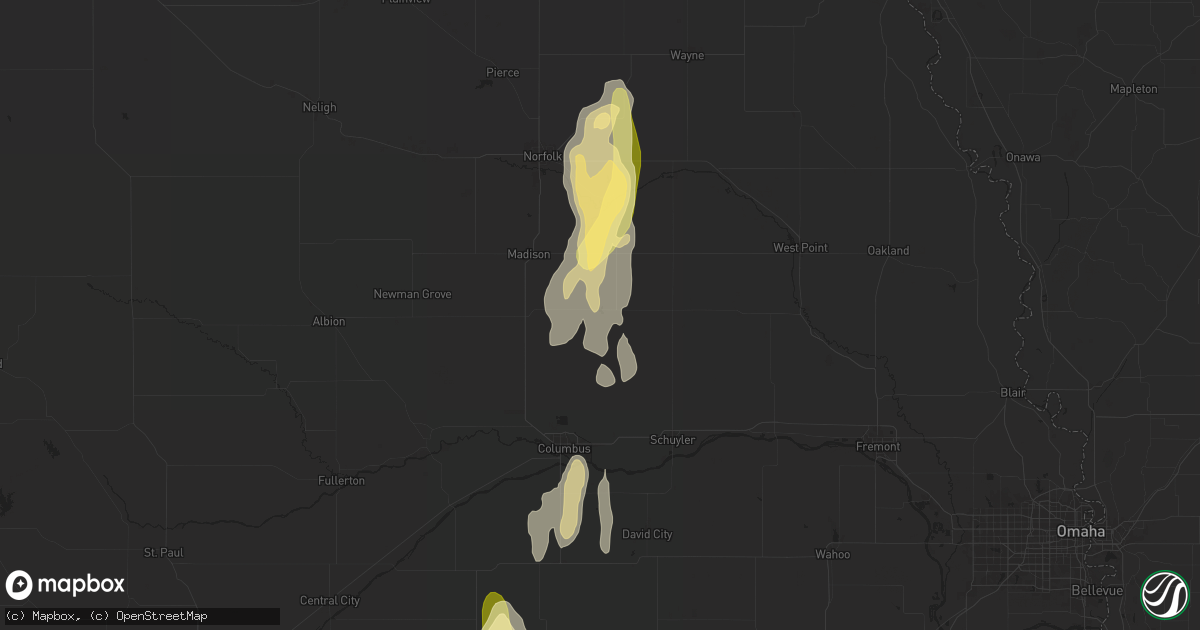 Hail map in Leigh, NE on April 16, 2024