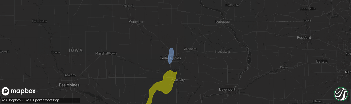 Hail map in Marion, IA on April 16, 2024