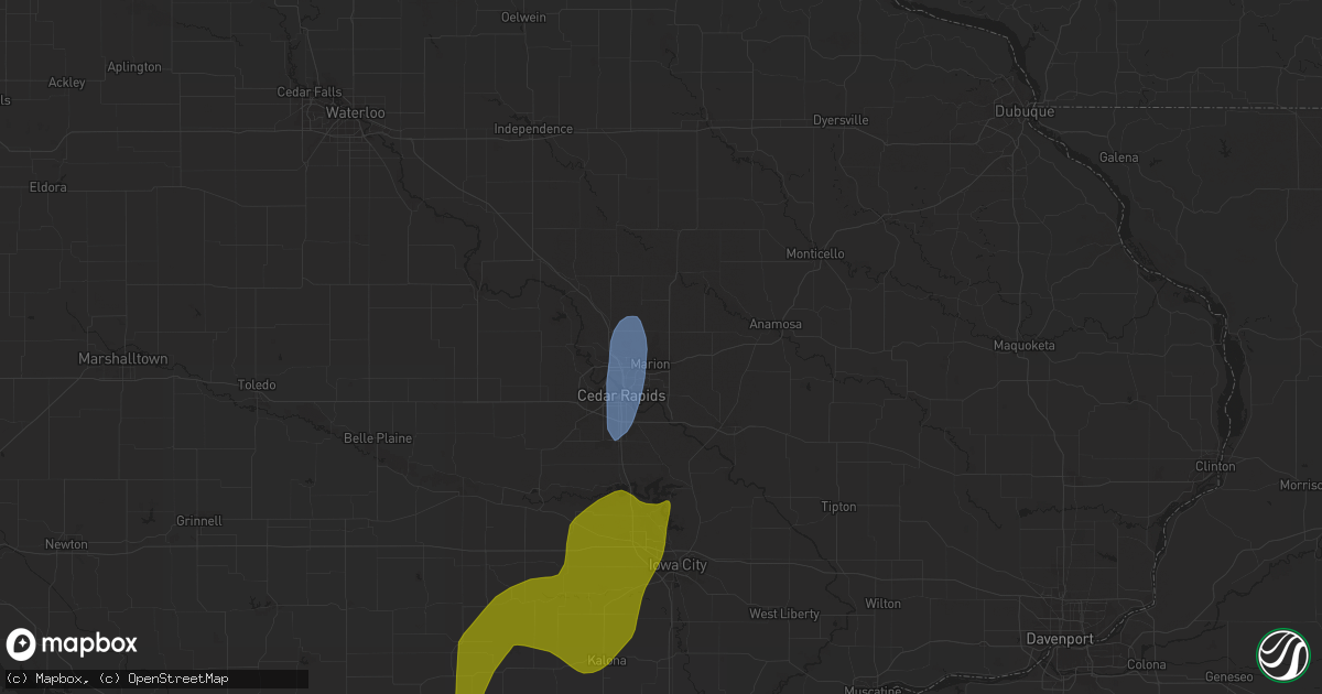 Hail map in Marion, IA on April 16, 2024