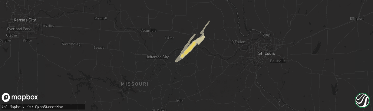 Hail map in Morrison, MO on April 16, 2024