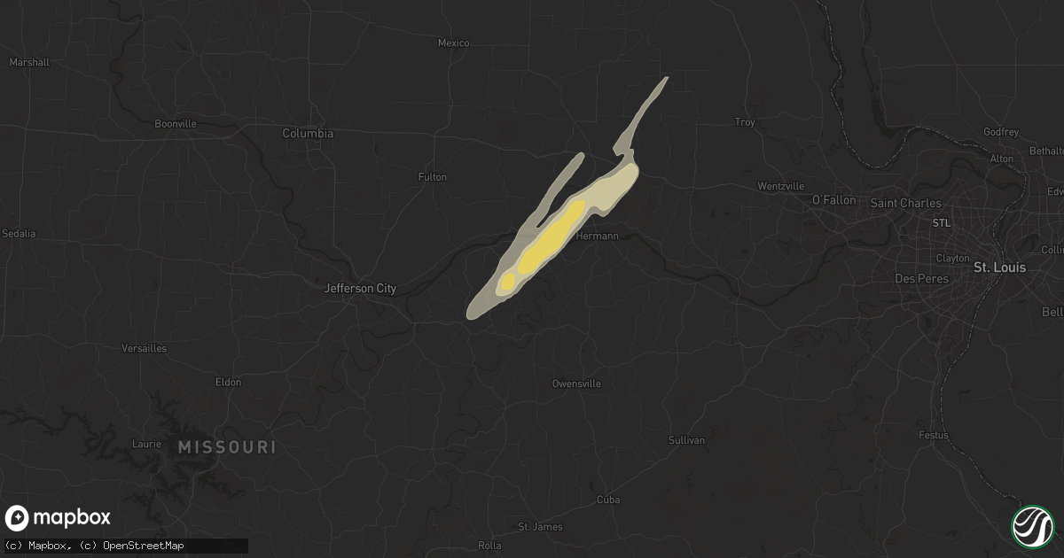 Hail map in Morrison, MO on April 16, 2024