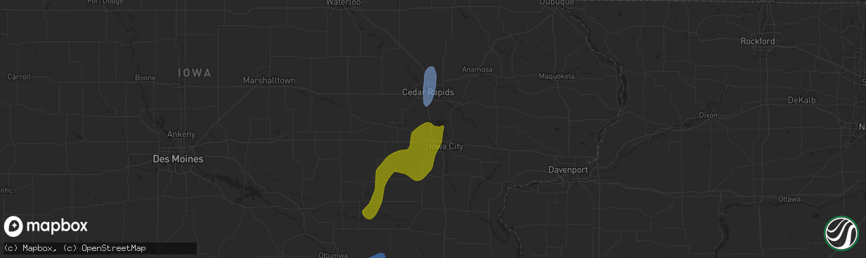 Hail map in North Liberty, IA on April 16, 2024