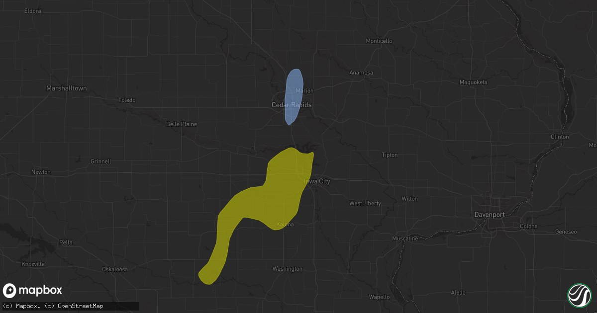 Hail map in North Liberty, IA on April 16, 2024