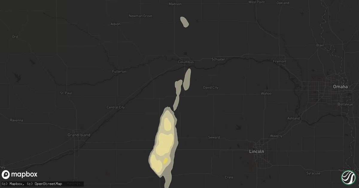 Hail map in Shelby, NE on April 16, 2024