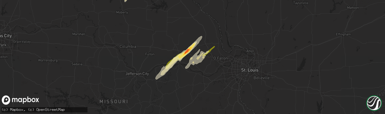 Hail map in Warrenton, MO on April 16, 2024