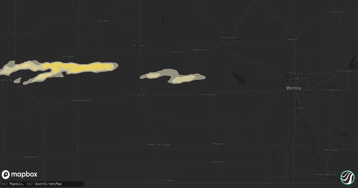 Hail map in Cunningham, KS on April 16, 2025
