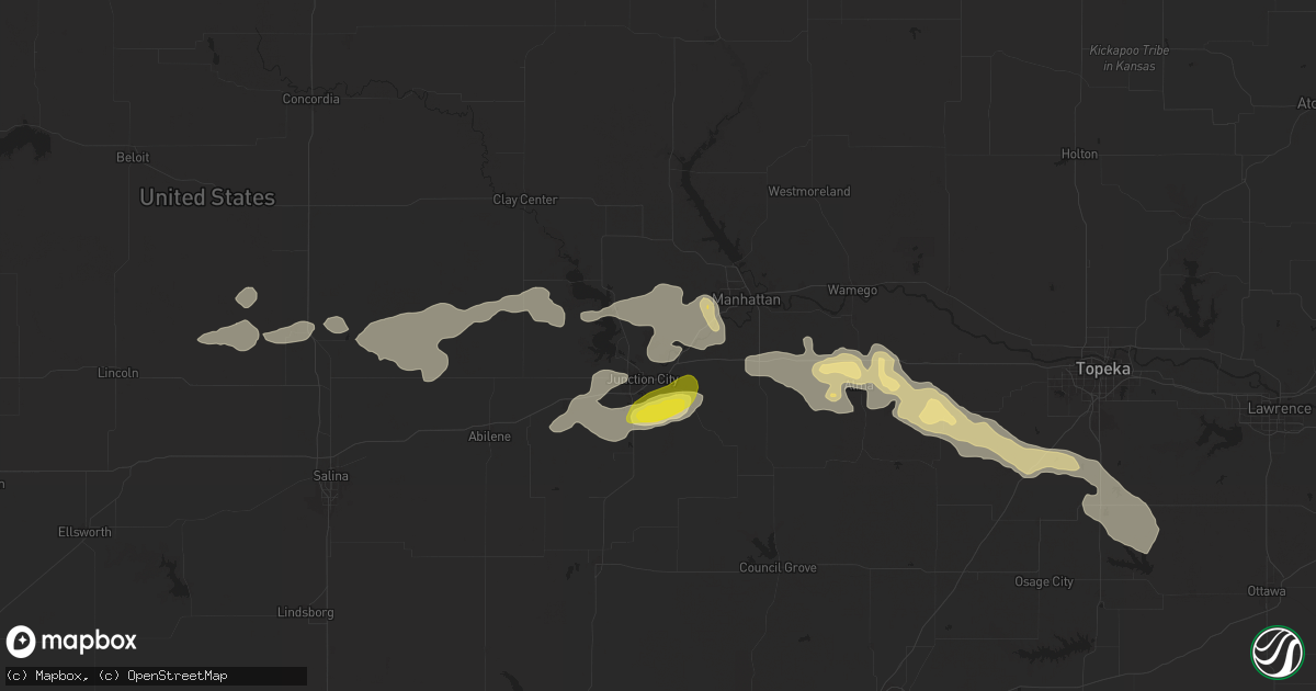 Hail map in Fort Riley, KS on April 16, 2025