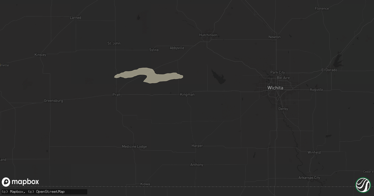 Hail map in Kingman, KS on April 16, 2025