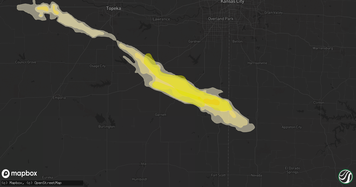Hail map in Lane, KS on April 16, 2025