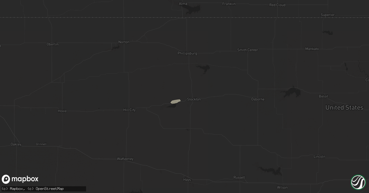 Hail map in Stockton, KS on April 16, 2025