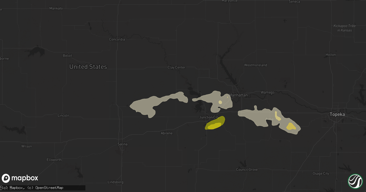 Hail map in Wakefield, KS on April 16, 2025