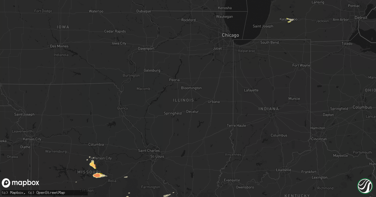 Hail map in Illinois on April 16, 2026