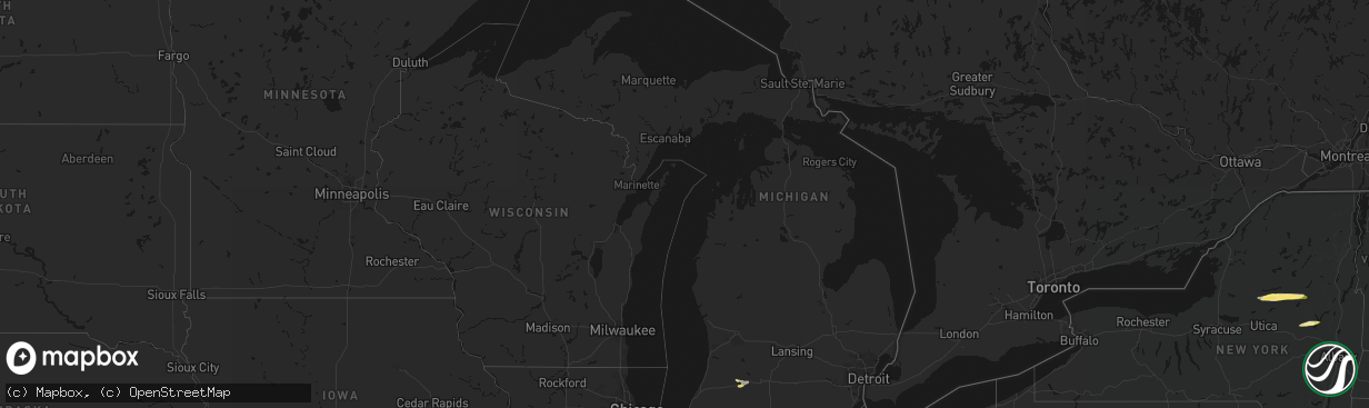 Hail map in Michigan on April 16, 2026