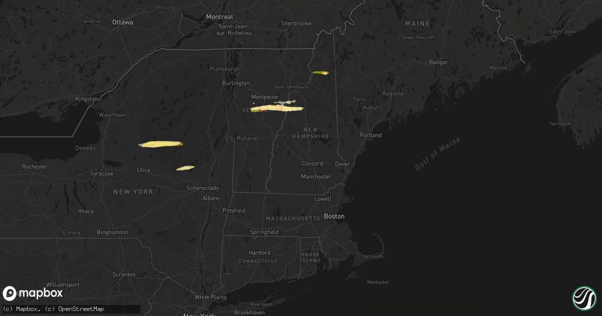 Hail map in New Hampshire on April 16, 2026