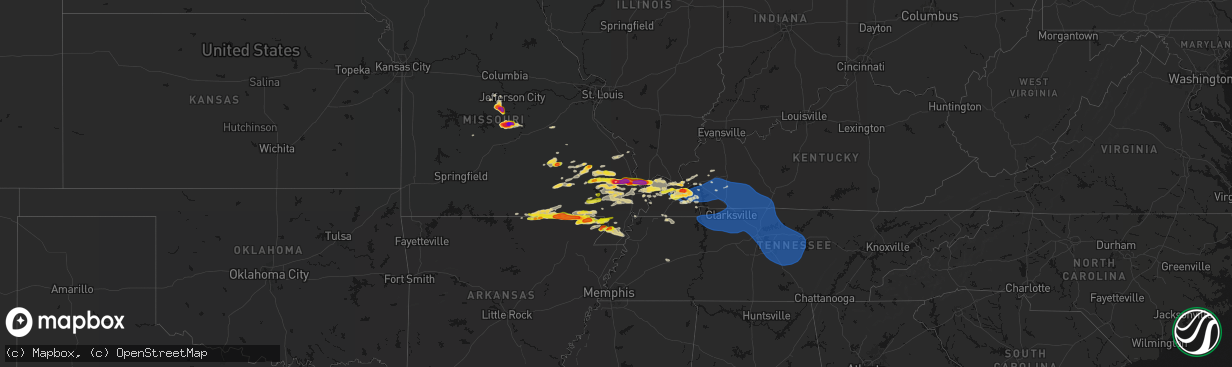 Hail map on April 16, 2026