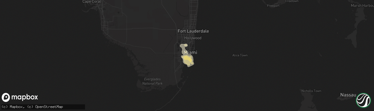 Hail map in Hialeah, FL on April 17, 2011