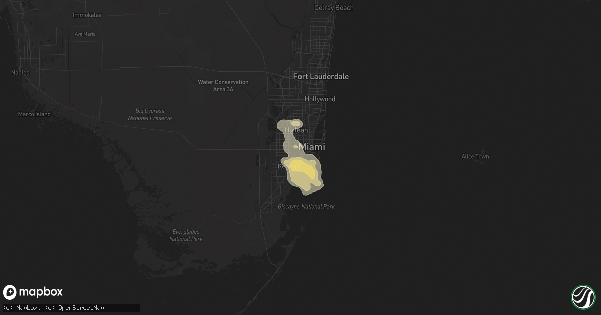 Hail map in Key Biscayne, FL on April 17, 2011
