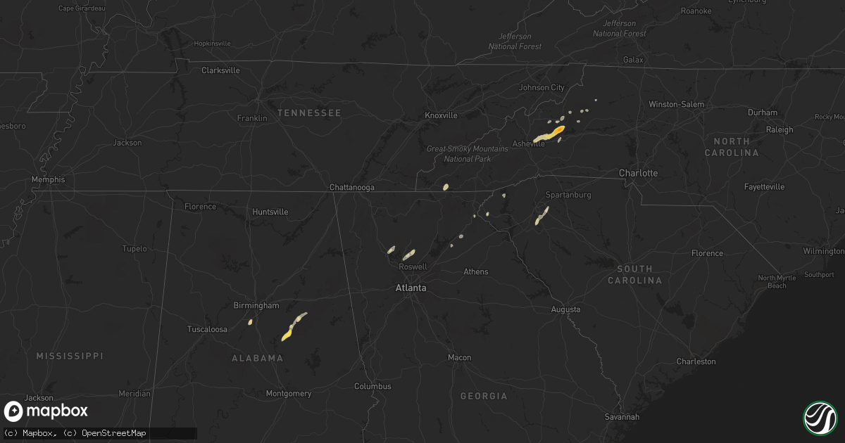 Hail map in Alabama on April 17, 2012
