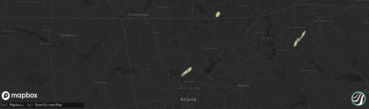 Hail map in Pelzer, SC on April 17, 2012
