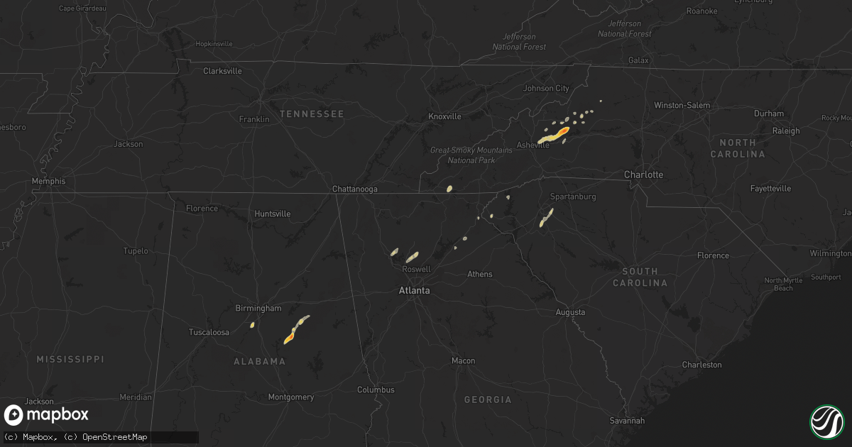 Hail map on April 17, 2012