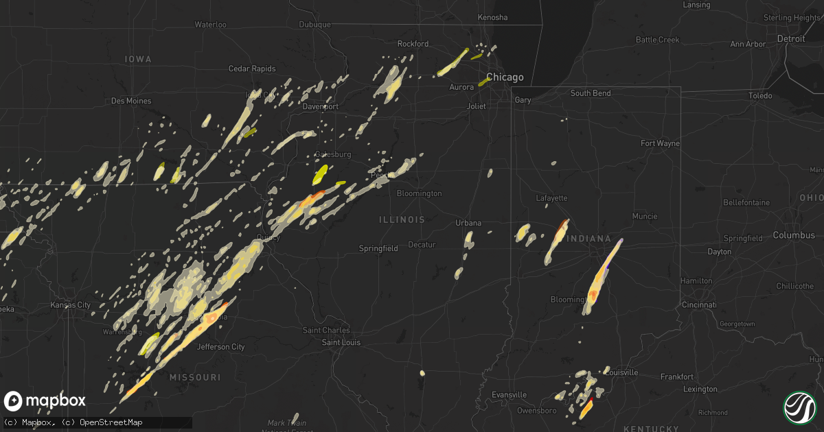 Hail map in Illinois on April 17, 2013