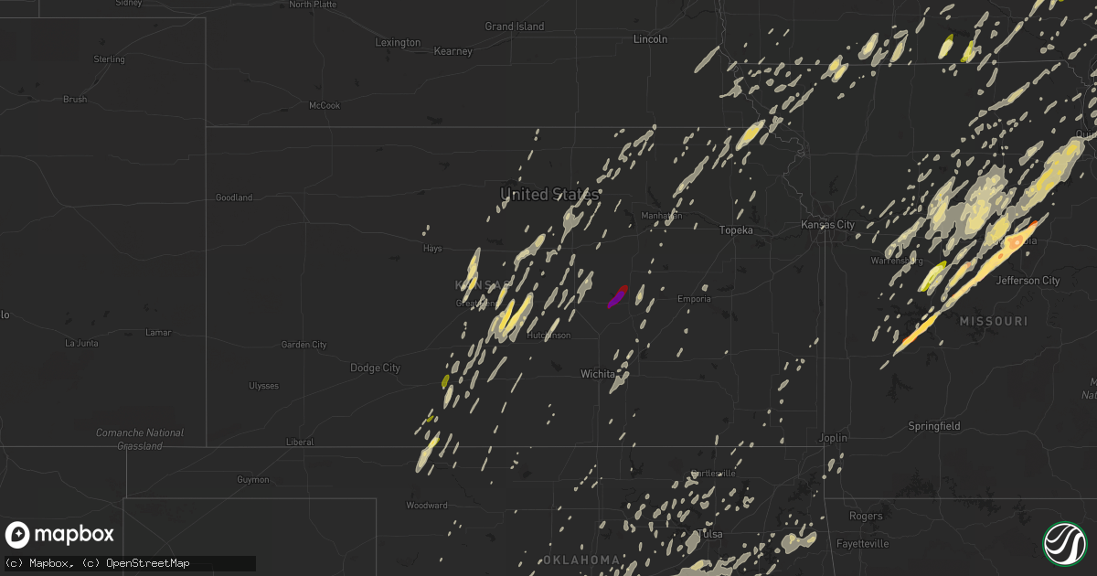 Hail map in Kansas on April 17, 2013