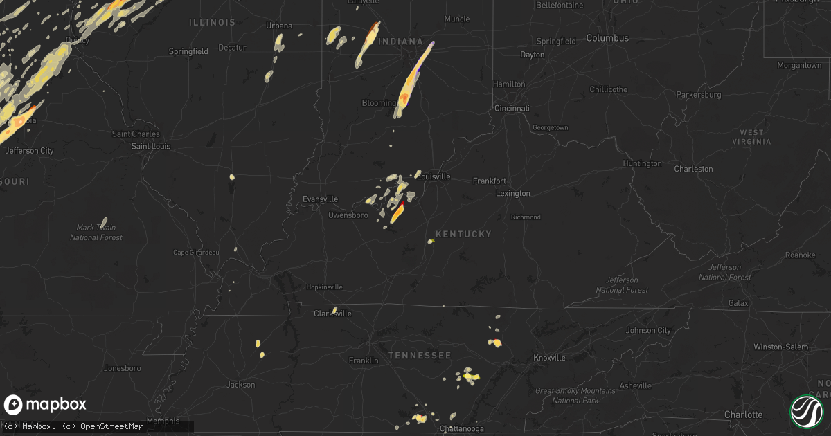 Hail map in Kentucky on April 17, 2013
