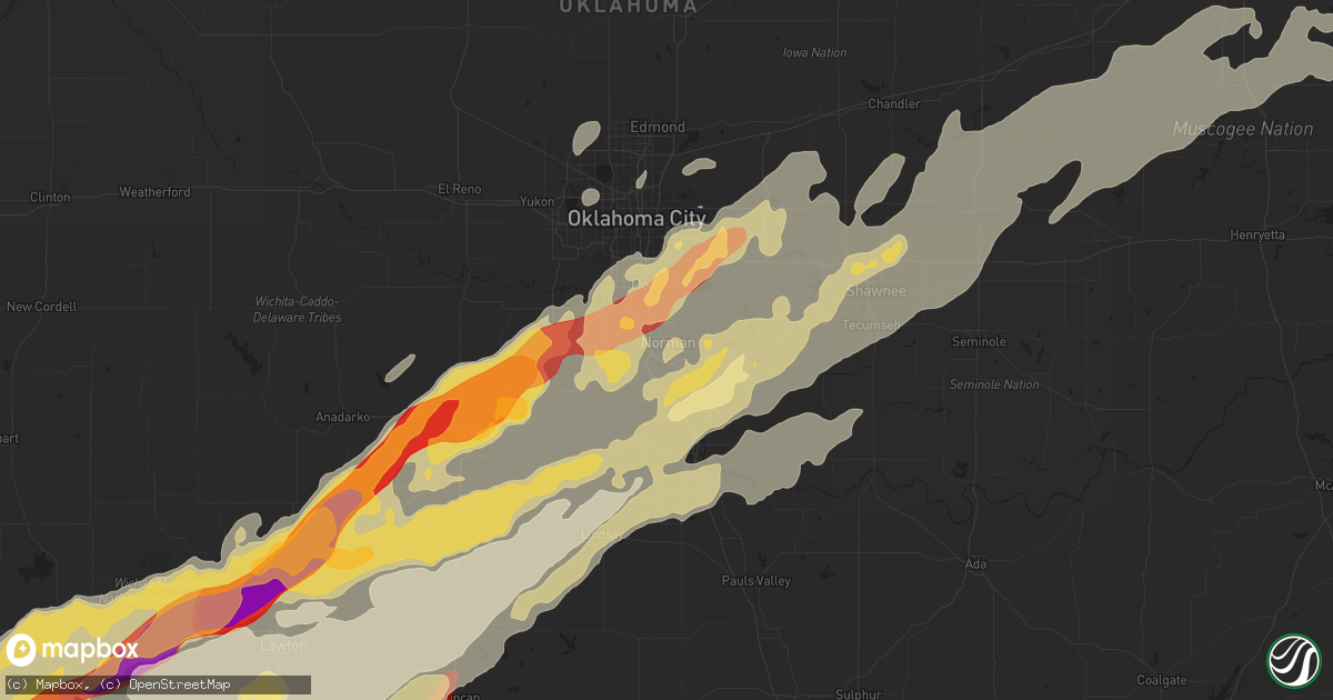 Hail map in Norman, OK on April 17, 2013